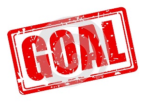 GOAL red stamp text