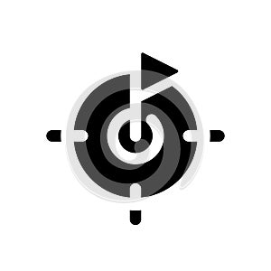 Goal setting black glyph ui icon