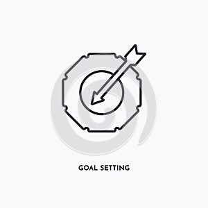 Goal setting outline icon. Simple linear element illustration. Isolated line goal setting icon on white background. Thin stroke