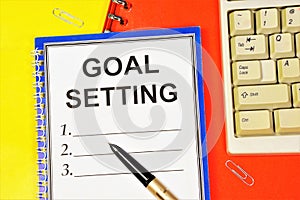 Goal-setting. Text label in the planning Notepad.