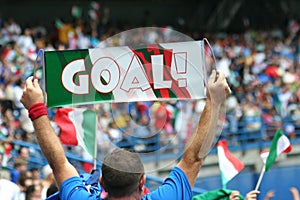 Goal! A Soccer Fan Cheers for Italy in the World Cup