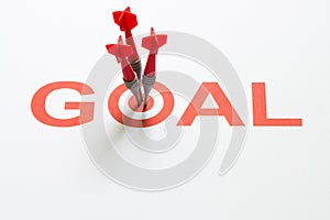 Goal text with dart on target photo