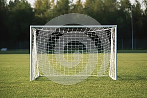 A goal where you can concede goals with soccer balls. Ai generated photo