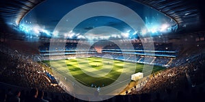 goal world soccer green stadium game arena light football sport. Generative AI.