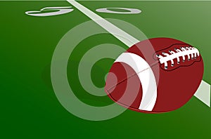 Goal for Your Team. Leather Football Ball on Green Field