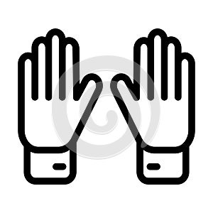 Goalie Gloves Vector Thick Line Icon For Personal And Commercial Use