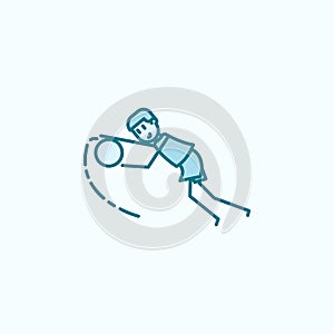 goalkeeper catches ball field outline icon. Element of soccer player icon. Thin line icon for website design and development, app