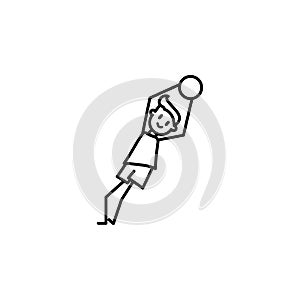 goalkeeper catches ball icon. Element of soccer player icon for mobile concept and web apps. Thin line goalkeeper catches ball ico