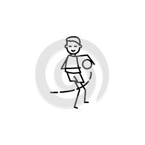 goalkeeper catches ball icon. Element of soccer player icon for mobile concept and web apps. Thin line goalkeeper catches ball ico