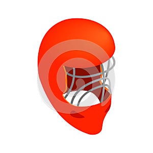 Goalkeeper hockey helmet isometric icon