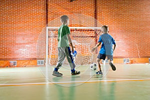 Goalkeeper kicking the soccer ball