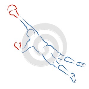 Goalkeeper parrying, football game