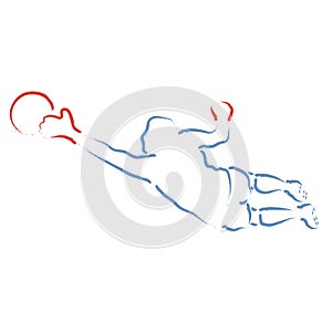 Goalkeeper parrying, football game