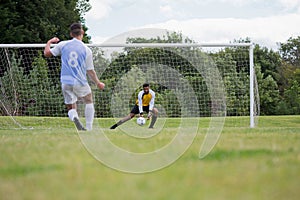 Goalkeeper saving a goal