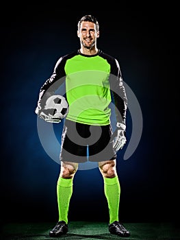 Goalkeeper soccer man isolated