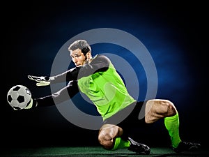 Goalkeeper soccer man isolated