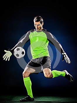 Goalkeeper soccer man isolated