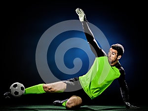 Goalkeeper soccer man isolated