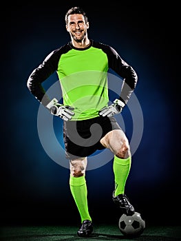 Goalkeeper soccer man isolated