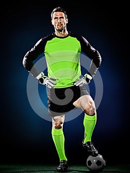 Goalkeeper soccer man isolated