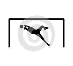 Goalman silhouette on white background