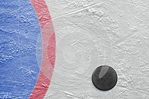 Goalmouth and hockey puck