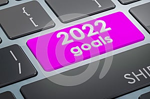 2022 goals button on keyboard, 3D rendering