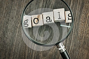 Goals concept key for success in business