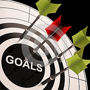 Goals On Dartboard Shows Aspired Objectives photo