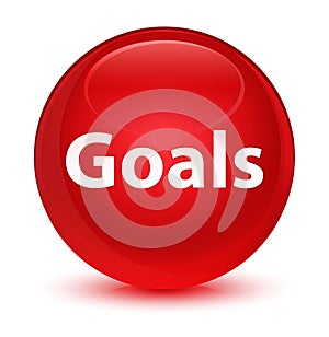 Goals glassy red round button