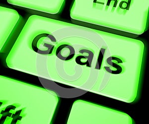 Goals Keyboard Shows Aims Objectives Or Aspirations