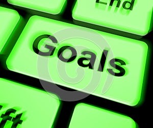 Goals Keyboard Shows Aims Objectives Or Aspirations photo