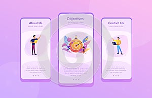 Goals and objectives app interface template.