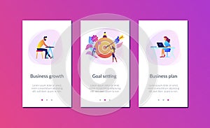 Goals and objectives app interface template.