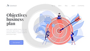 Goals and objectives concept landing page.