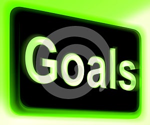 Goals Sign Shows Aims Objectives Or Aspirations photo