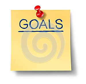 Goals strategy planning office note isolated