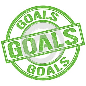 GOALS text written on green stamp sign