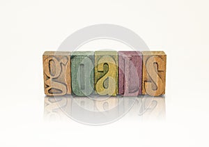 Goals Word Block Letters - Isolated White Background