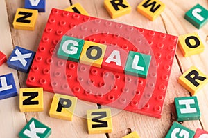 Goals word games, business concept