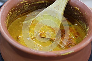 Goan Fish Curry In traditional clay pot