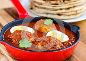Goan meal-Egg curry and roti
