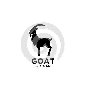 Goat black mountain silhouette logo icon designs vector