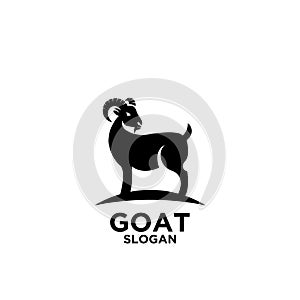 Goat black mountain silhouette logo icon designs vector