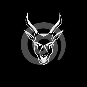 Goat - black and white vector illustration