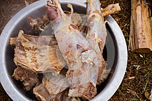 Goat Boiled Meat Mutton Unsliced In The Sufurian
