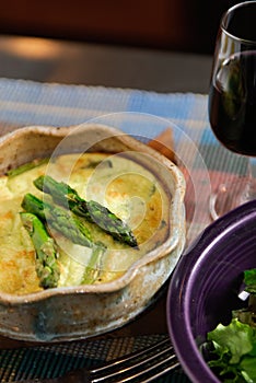 Goat Cheese and Asparagus Crustless Quiche
