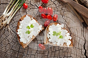 Goat cheese on bread