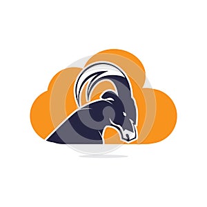 Goat And Cloud Logo Design.