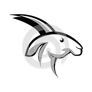 Goat face logo icon side profile